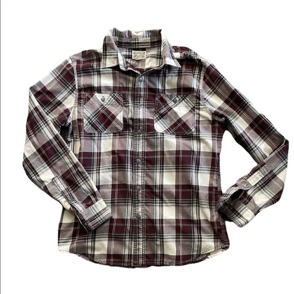 CONVERSE Plaid button down shirt size medium